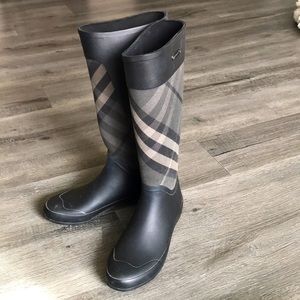 Quilted Burberry Rain Boots